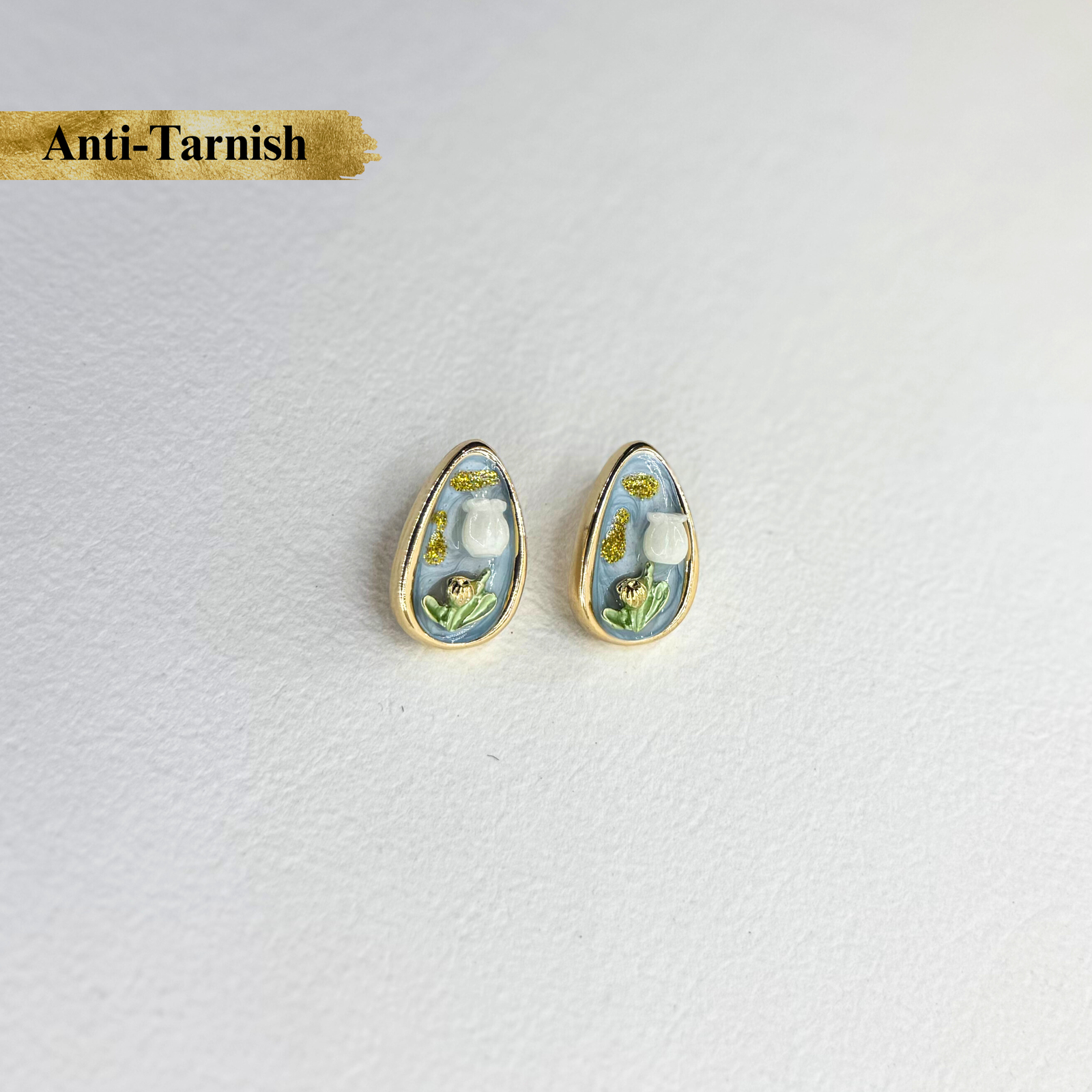 Blooming Teardrop Resin Earrings